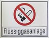 Aufkleber Symbol und Text "Flüssiggas-Anlage", 150 x 200 mm
